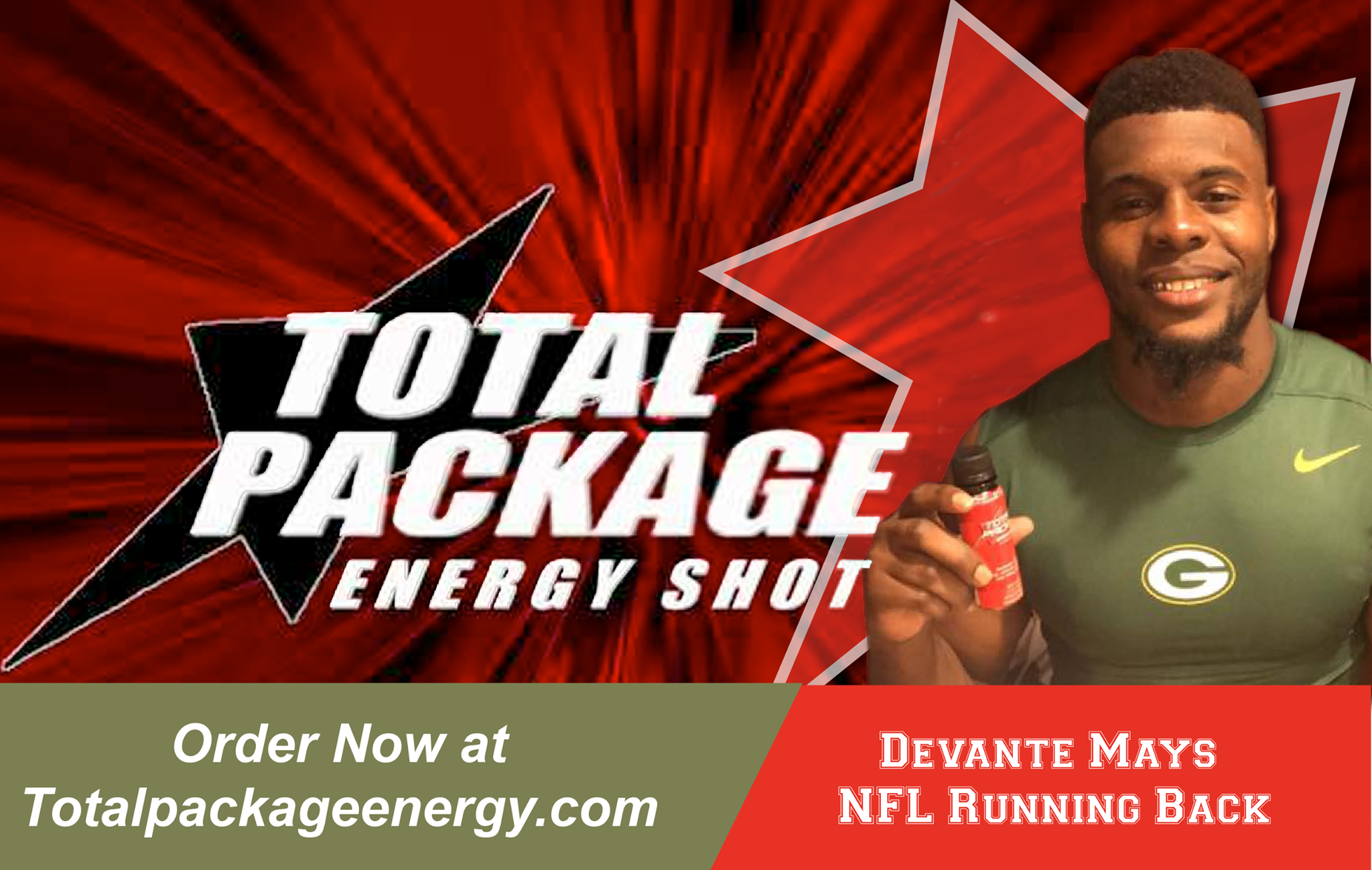 Total Package Energy Shot Order now at totalpackageenergy.com, be sure to put “AND SPORTS” in the Representative box